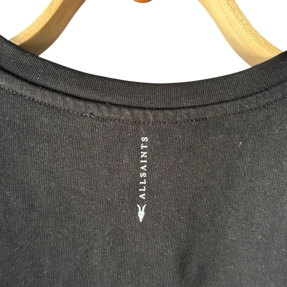Allsaints Organic Cotton Anna Black T-Shirt Mini Dress Sz: M - Picture 7 of 8